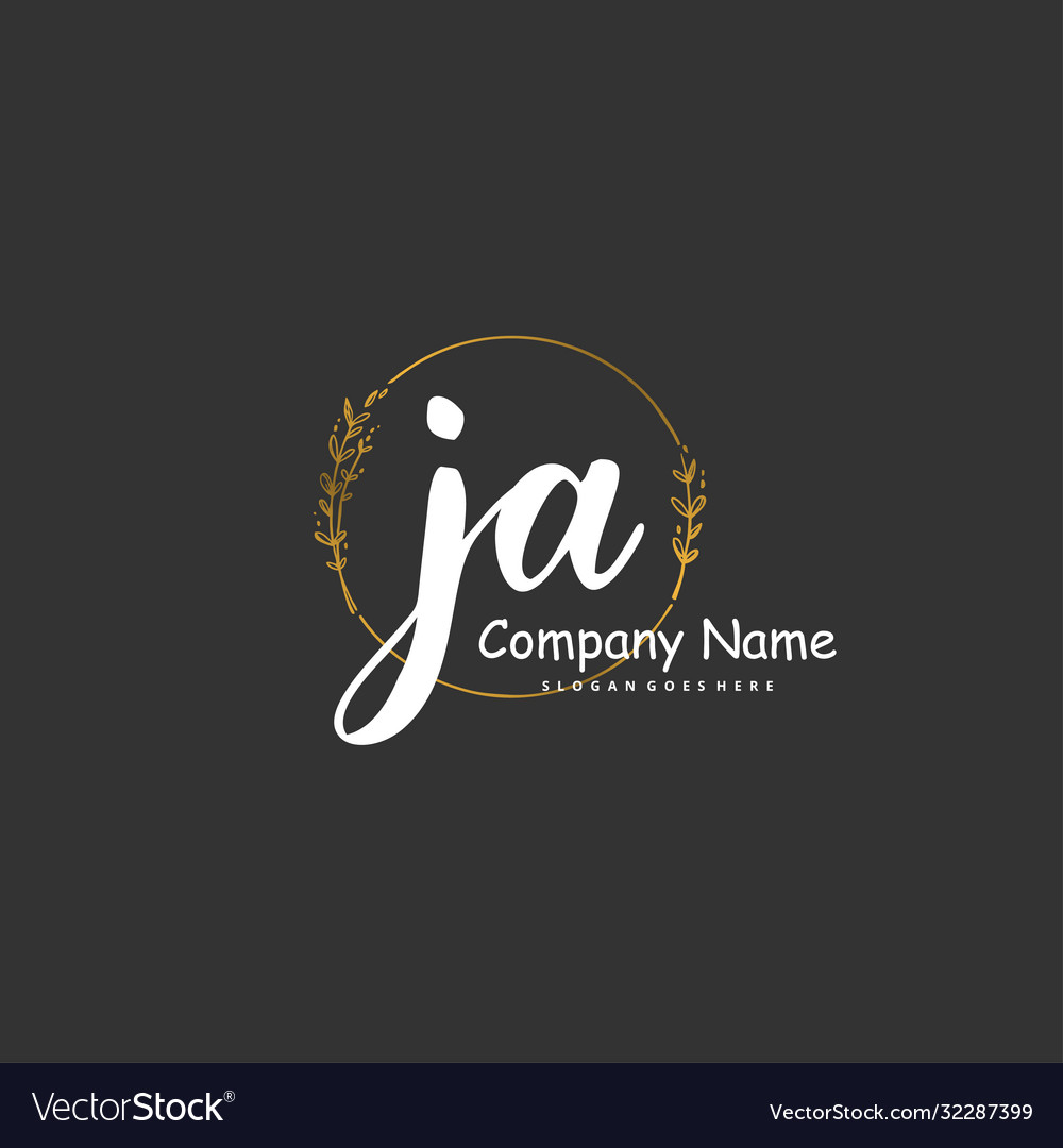 J a ja initial handwriting and signature logo
