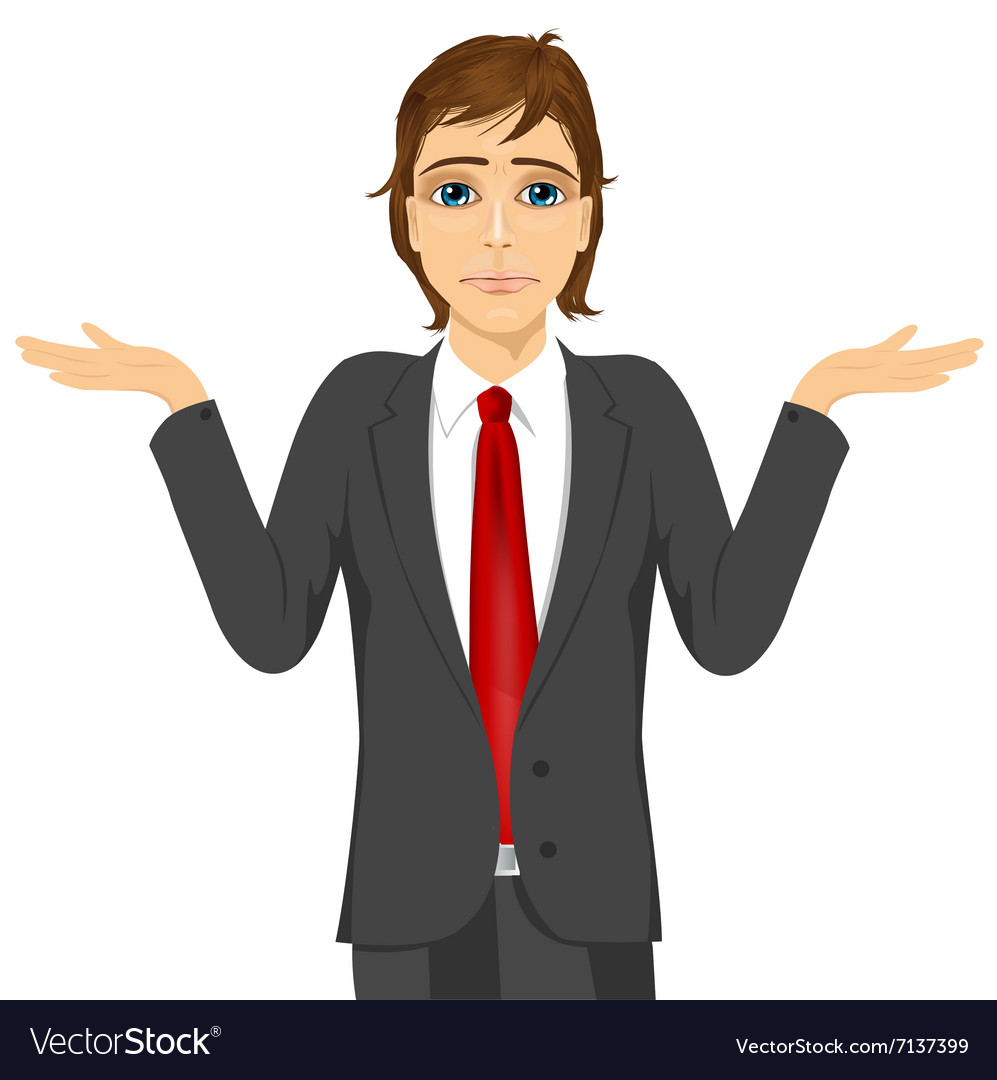 Man Shrugging with Doubtful Expression