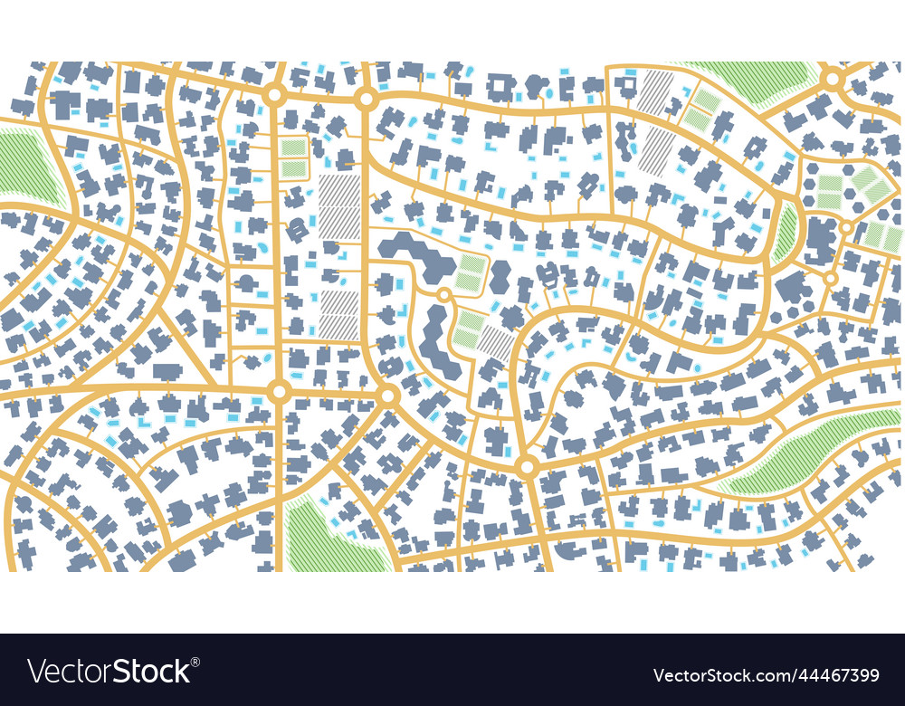 Map navigation to own houseview from above vector image Map navigation to own houseview from above