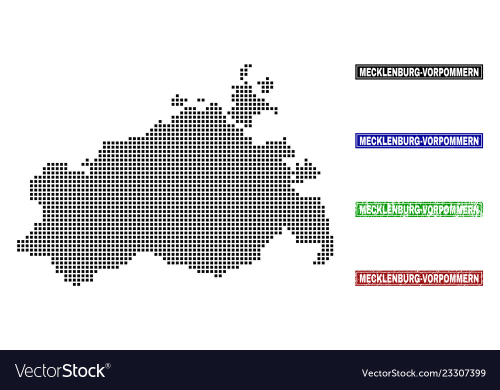 Mecklenburg-vorpommern land map in dot style