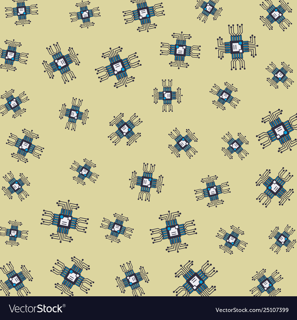 Microchip pattern background vector image Microchip pattern background