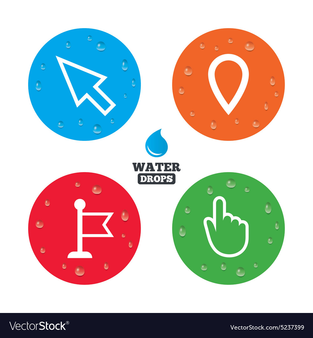 Mouse cursor icon hand or flag pointer symbols