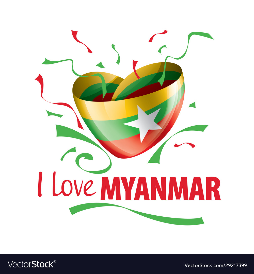 National flag myanmar in shape