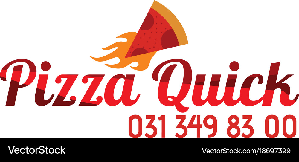 Pizza quick logo Royalty Free Vector Image - VectorStock