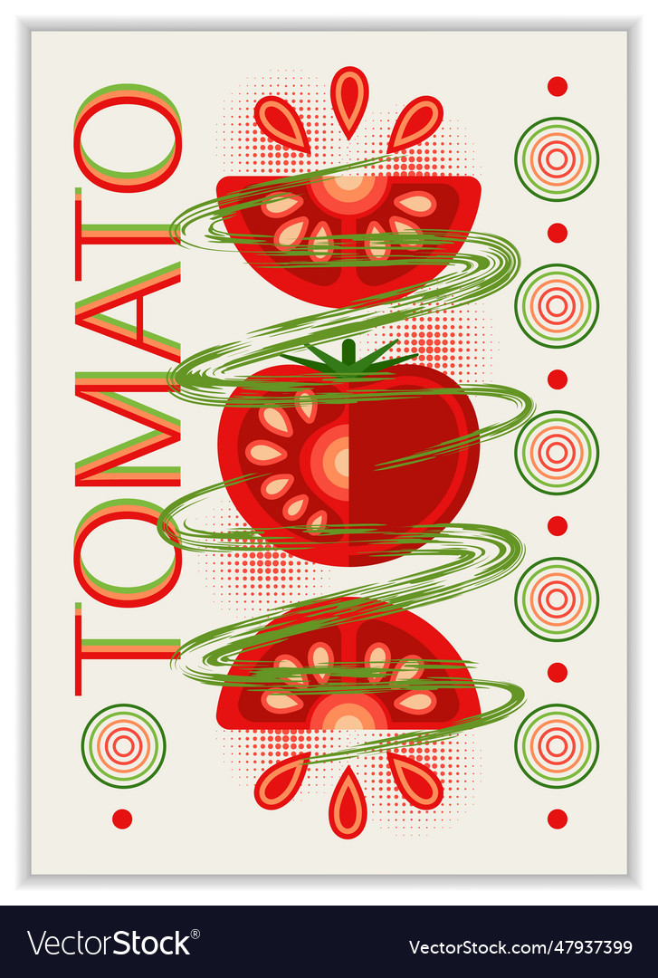 Poster mit Tomaten abstrakte geometrische Formen