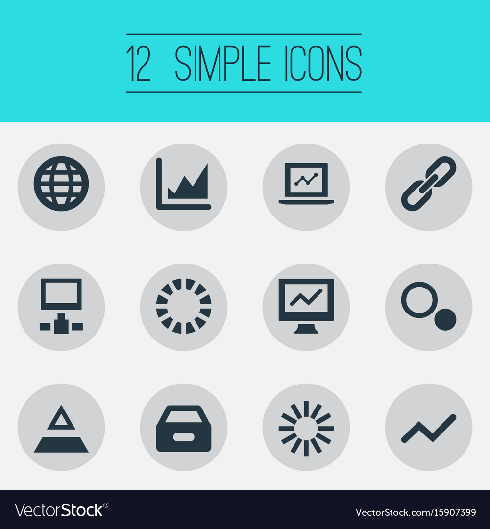 Set of simple analysis icons