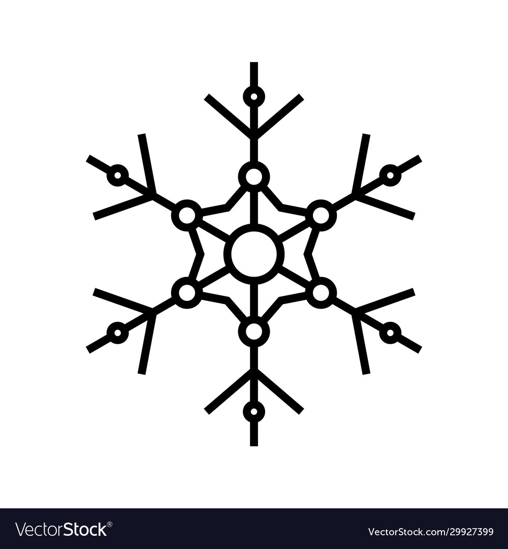Snowfleak pattern line icon concept sign outline vector image Snowfleak pattern line icon concept sign outline