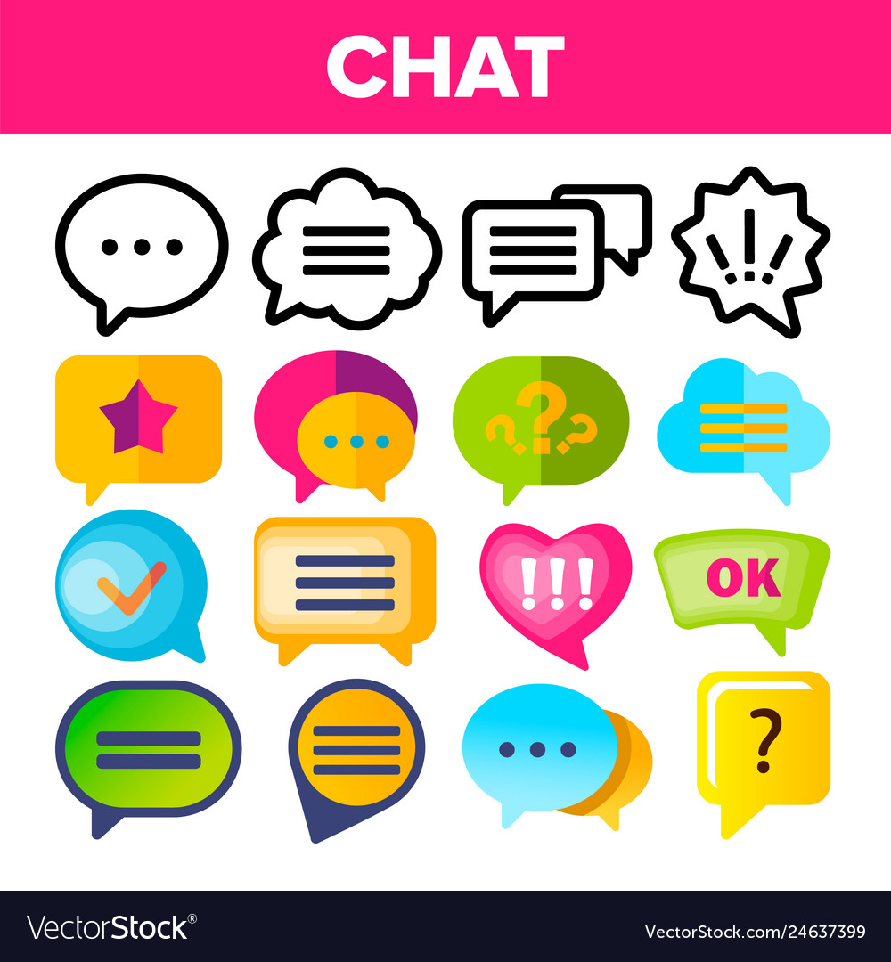 Speech bubble icon set chat dialog Vector Image Speech bubble icon set chat dialog