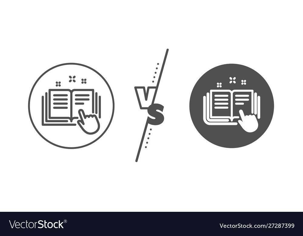 Technical documentation line icon instruction