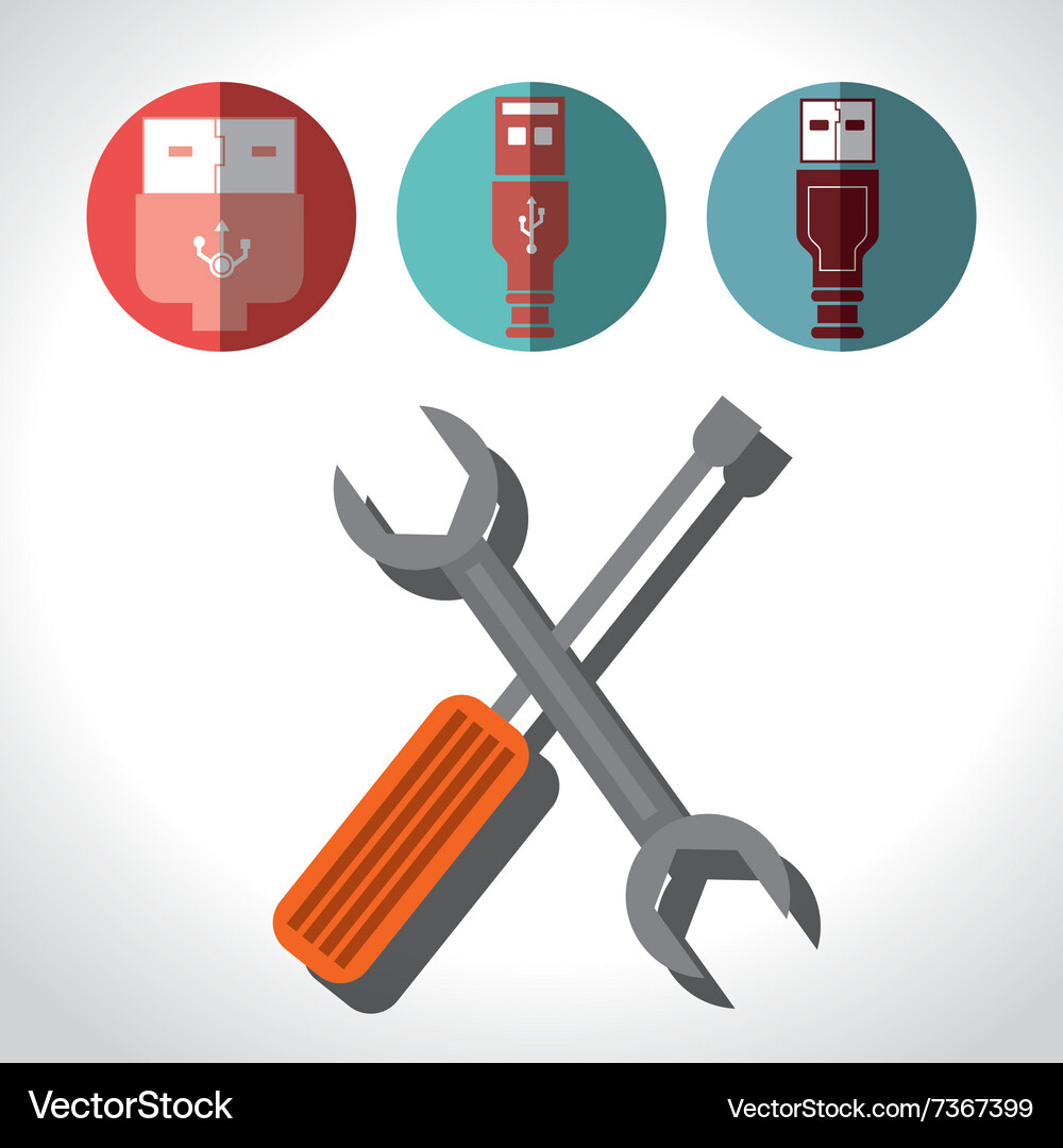 Usb Vector Network Usb technology connection Royalty Free Vector Image