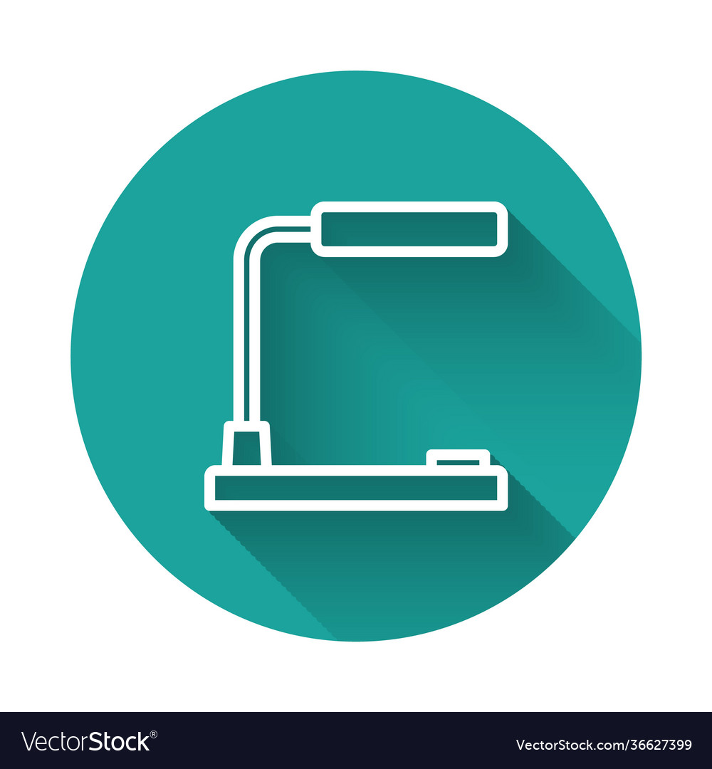 White line table lamp icon isolated with long