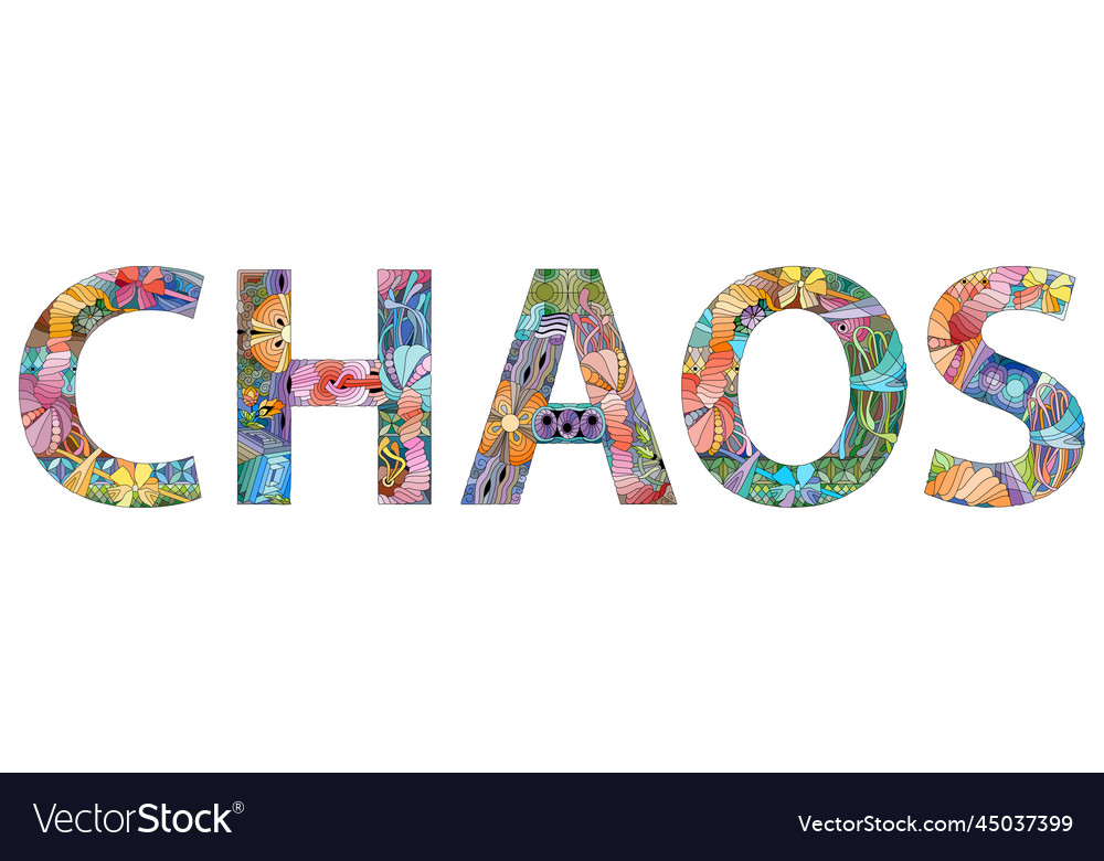 Word Chaos Entangle Object For Decoration Vector Image