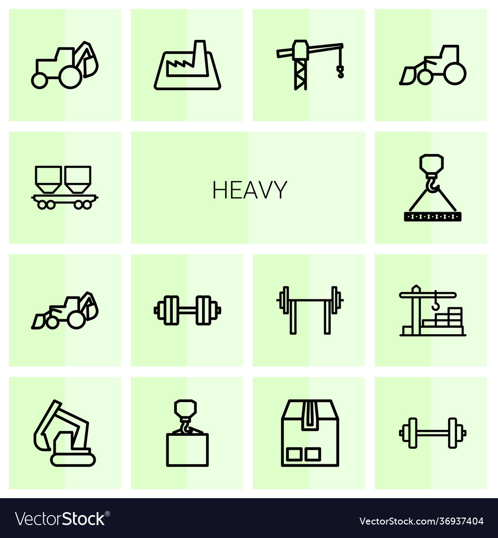 14 heavy icons Royalty Free Vector Image - VectorStock