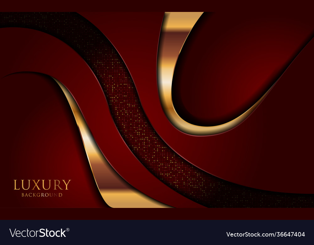 Abstract red background and golden lines element
