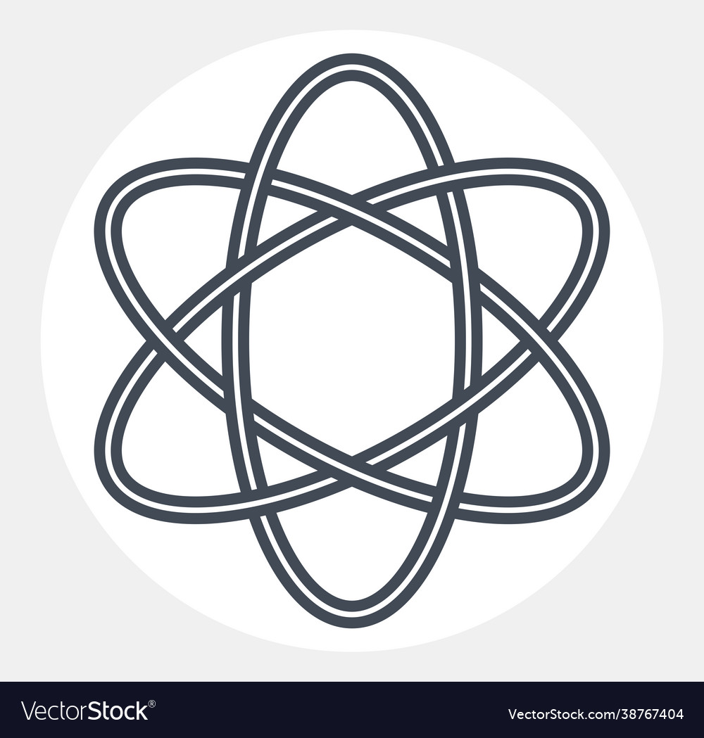 Atom symbol in modern linear style isolated vector image Atom symbol in modern linear style isolated