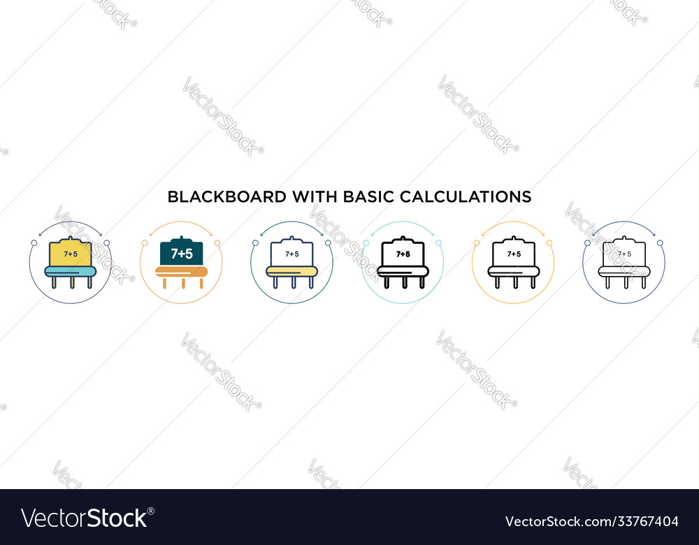 Blackboard with basic calculations icon in filled