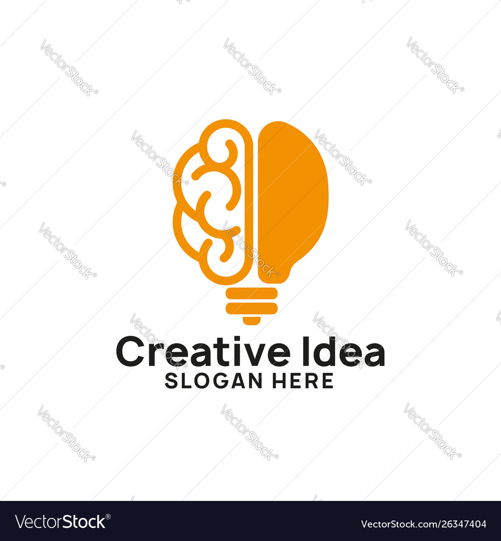 Brain bulb icon symbol design creative idea logo