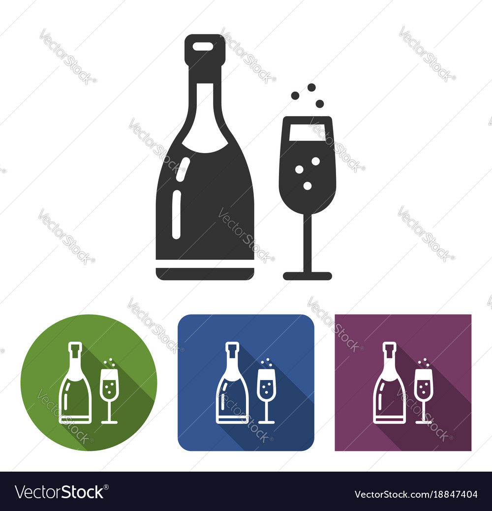 Champagne icon in different variants