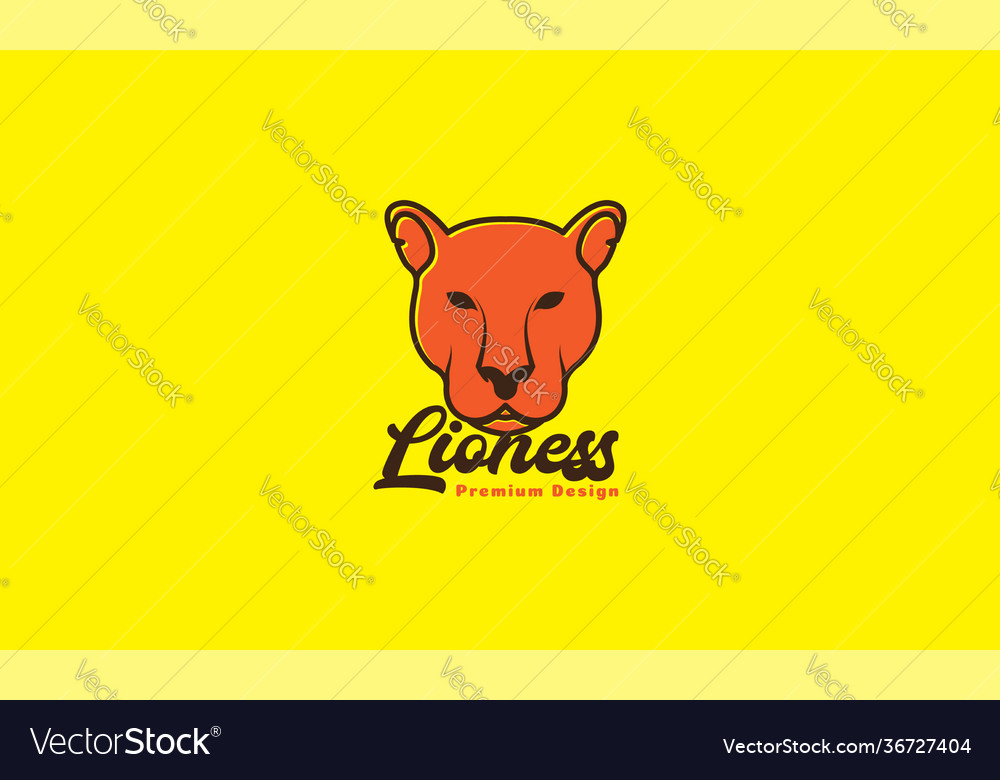 Colorful animal head lioness logo symbol icon