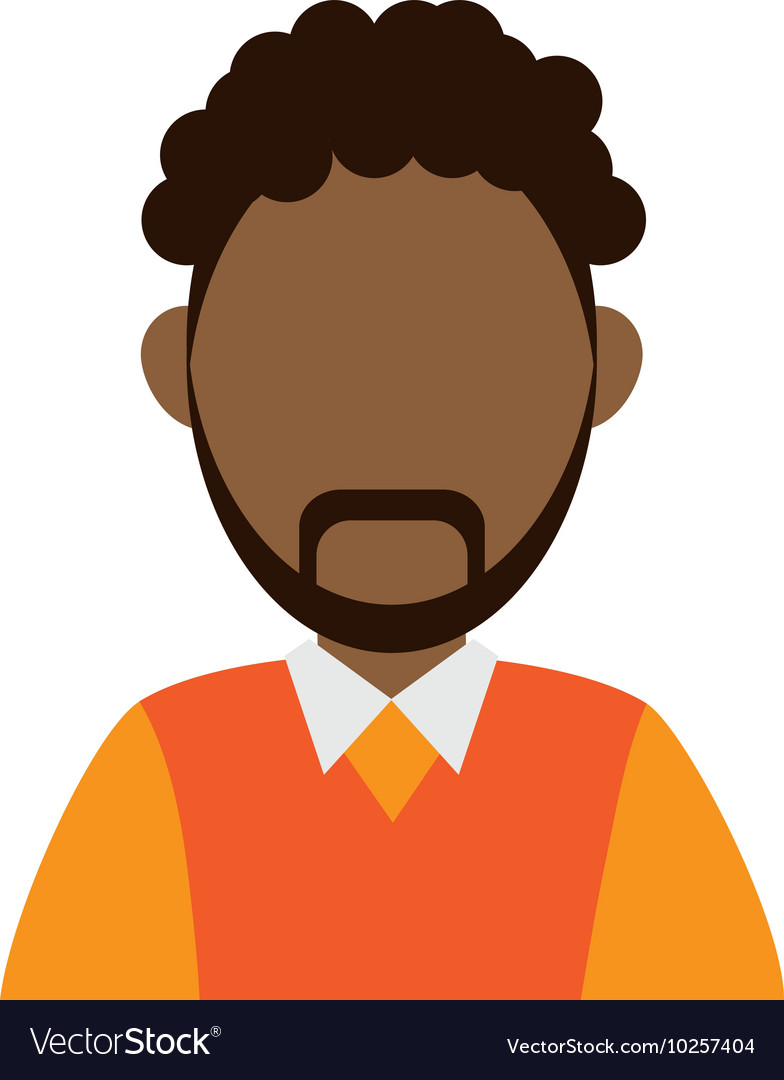 Dark skin faceless man portrait icon