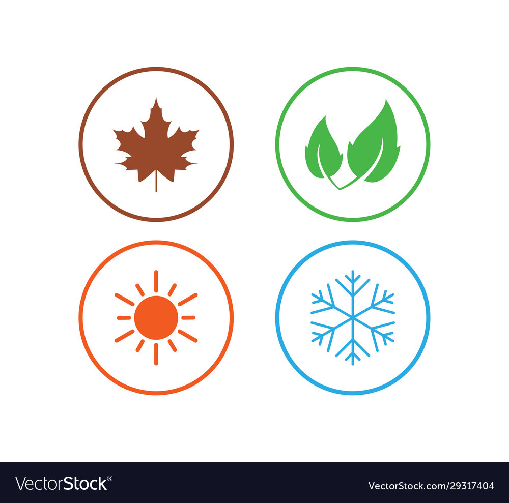 Four season icon flat design