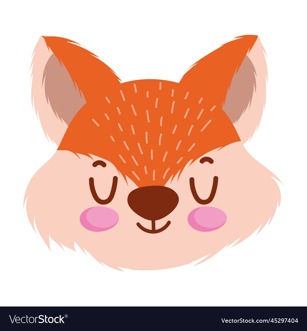 Fox head cute animal Royalty Free Vector Image