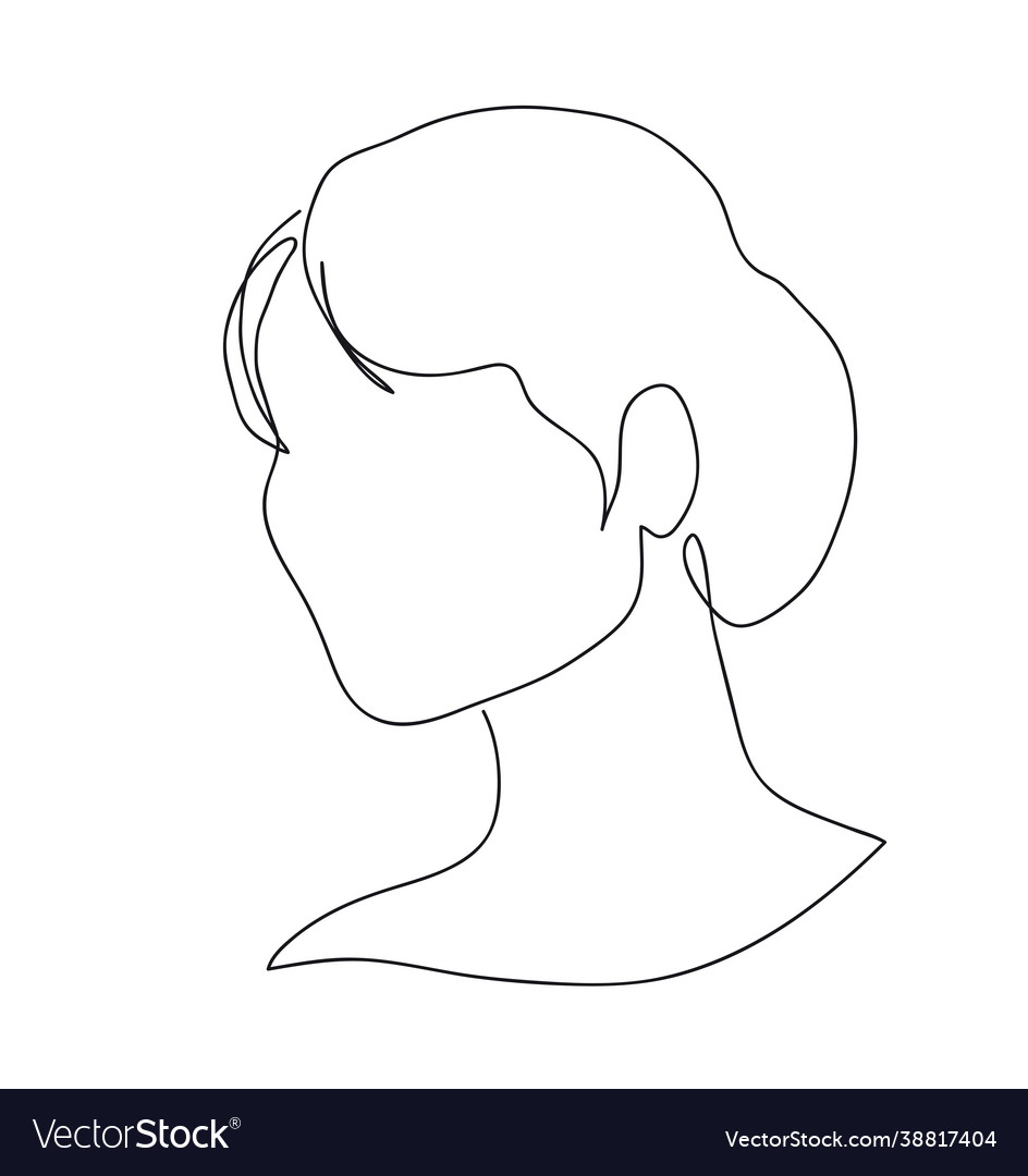 Graceful female head woman profile Royalty Free Vector Image