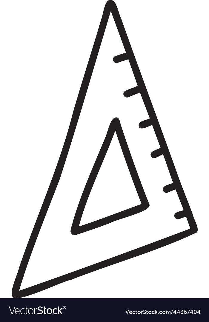 Hand drawn triangular ruler