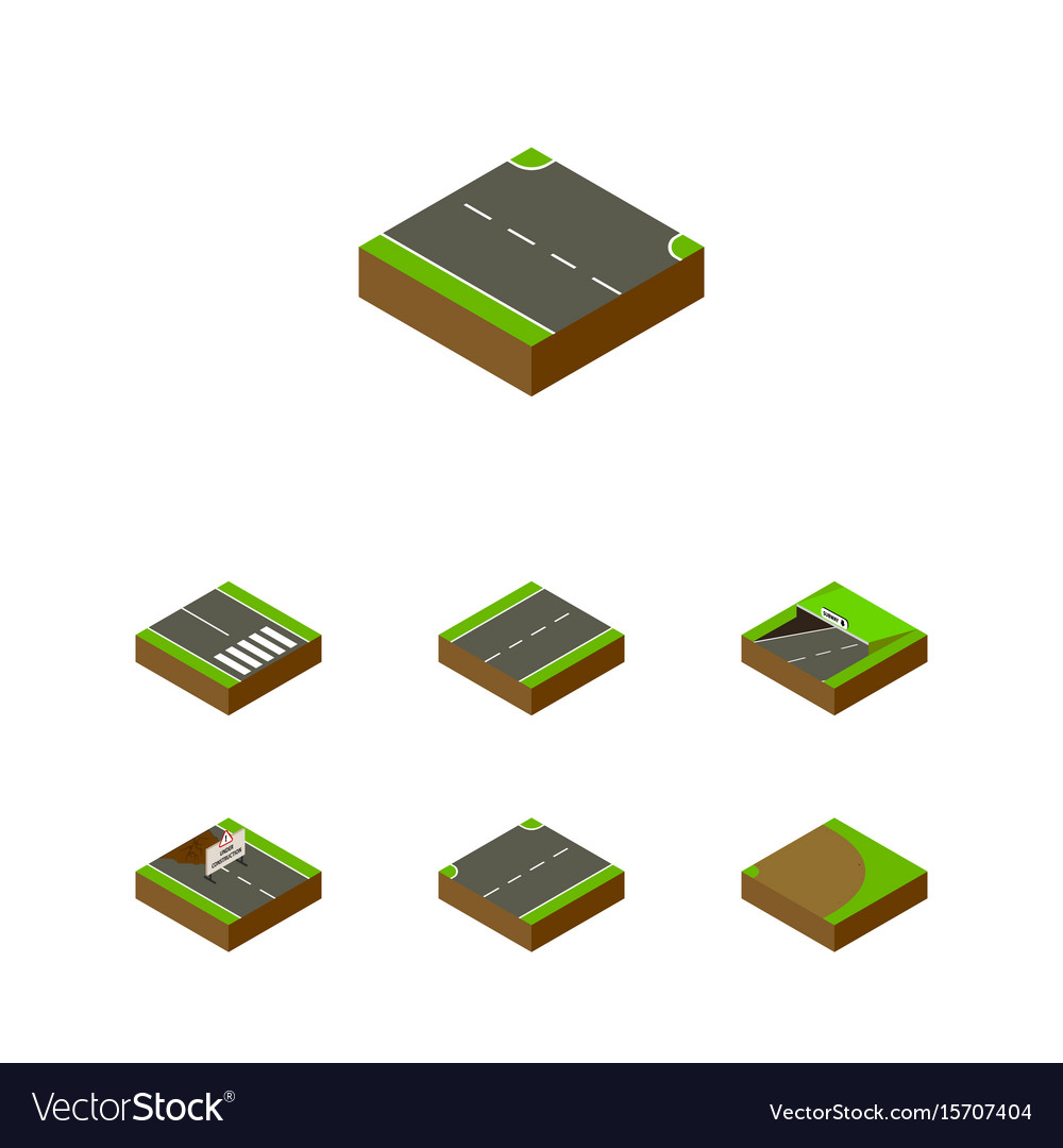 Isometric way set of rightward subway pedestrian