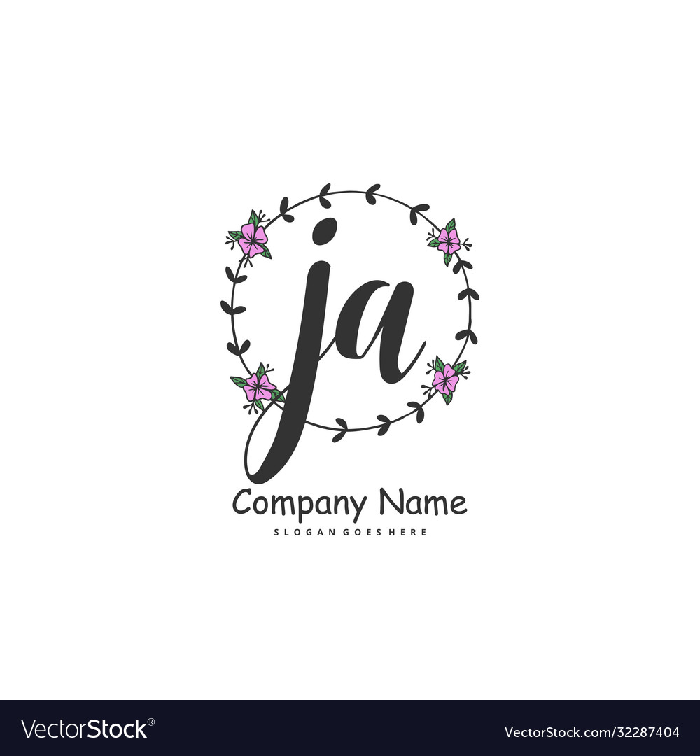 J a ja initial handwriting and signature logo Vector Image J a ja initial handwriting and signature logo