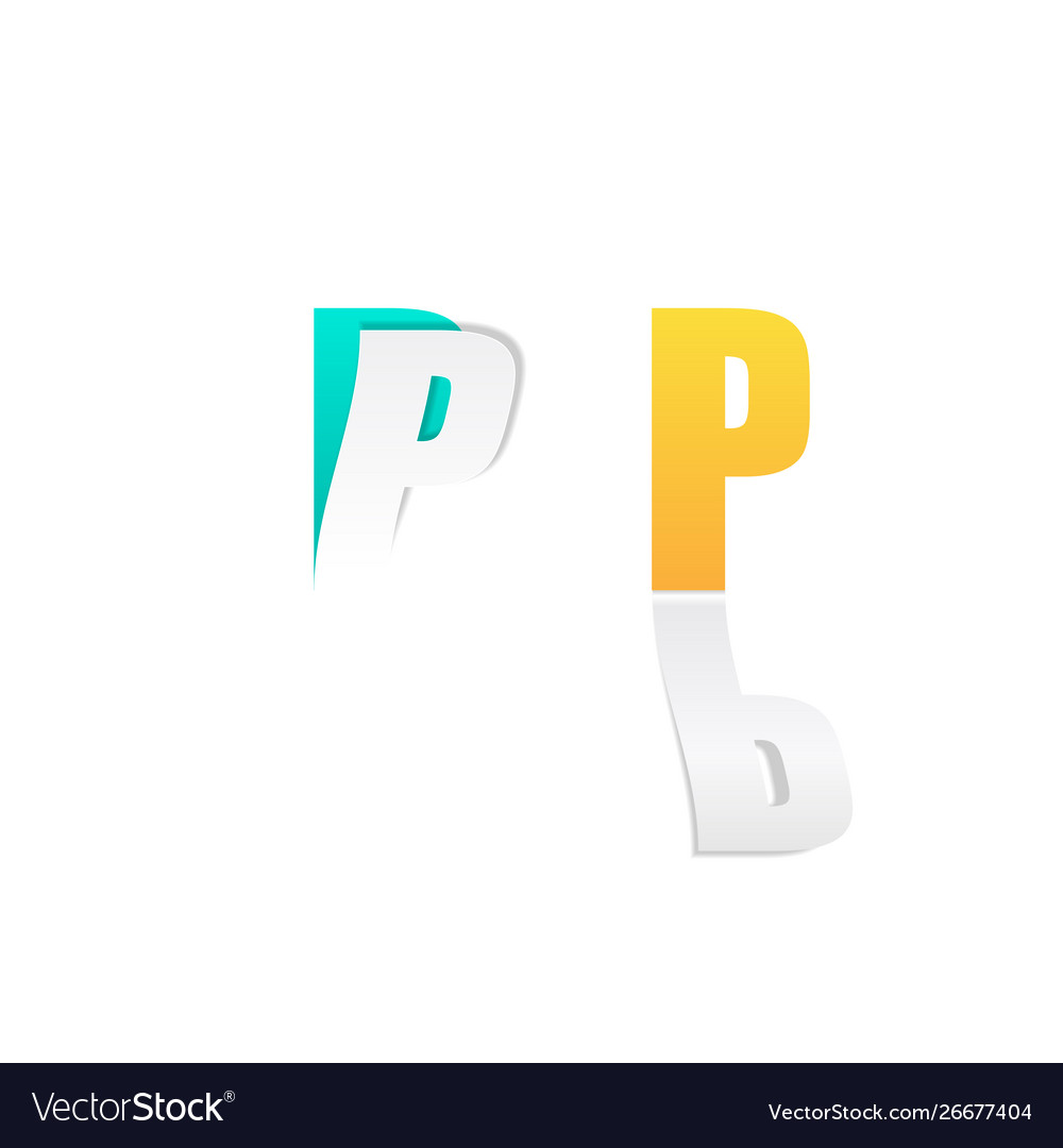 Paper letter p set background vector image Paper letter p set background