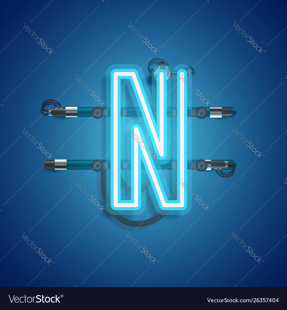 Realistic neon character with wires and console Vector Image Realistic neon character with wires and console