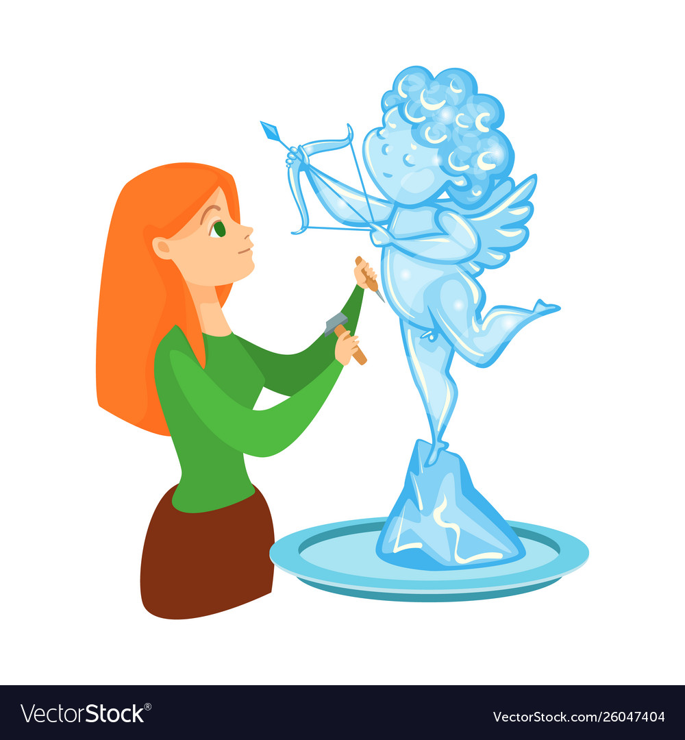 Sculpture and ice symbol Royalty Free Vector Image