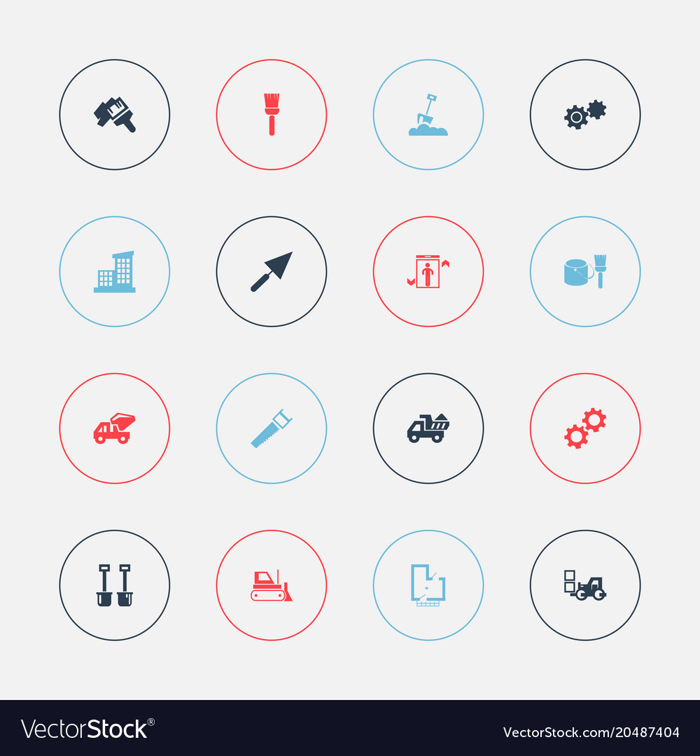 Set of 16 editable structure icons includes