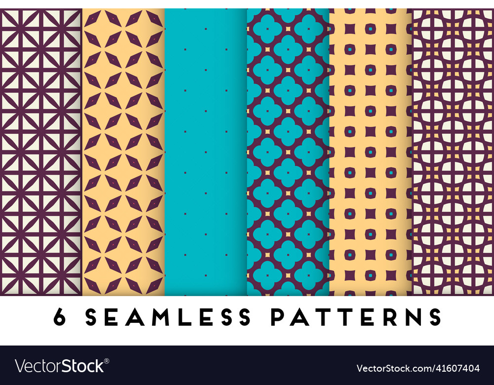 Simple seamless pattern collection with colorful