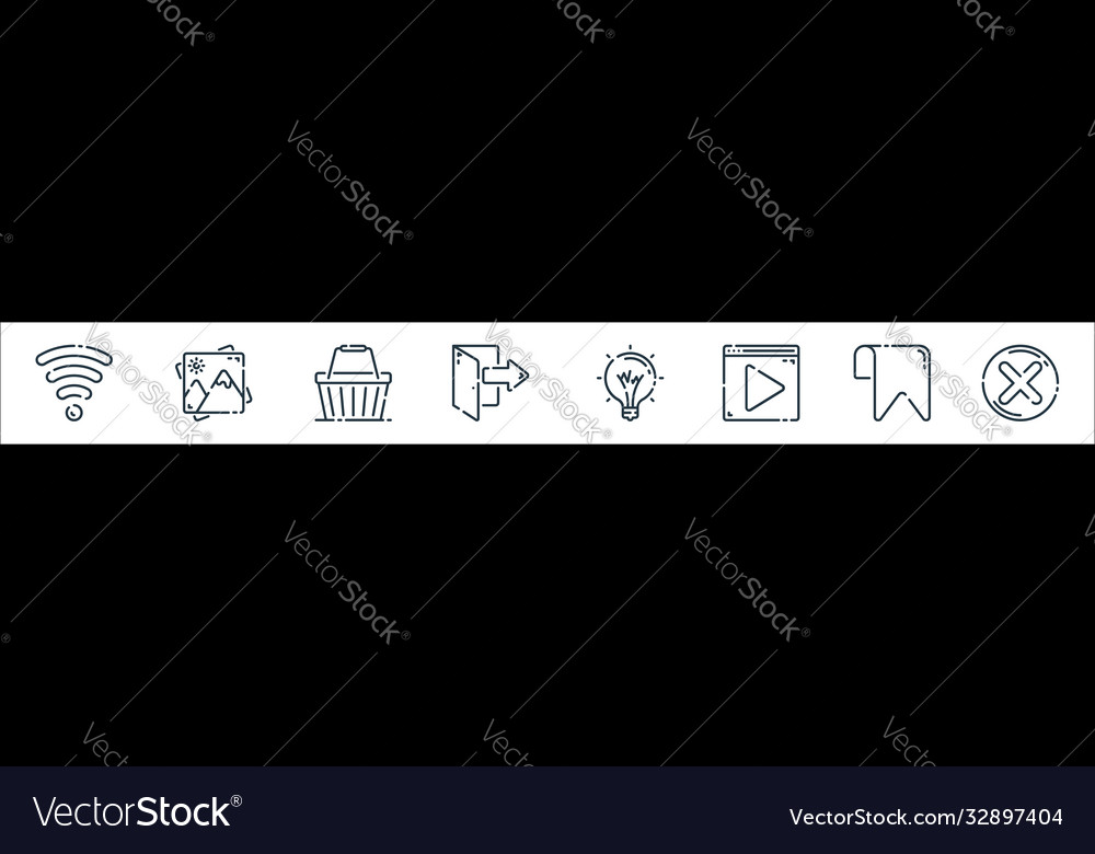 User interface line icons linear set quality vector image User interface line icons linear set quality