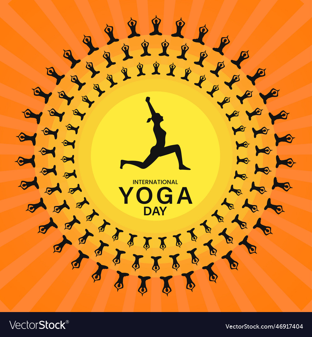 Yoga day post design with two types poas file Vector Image