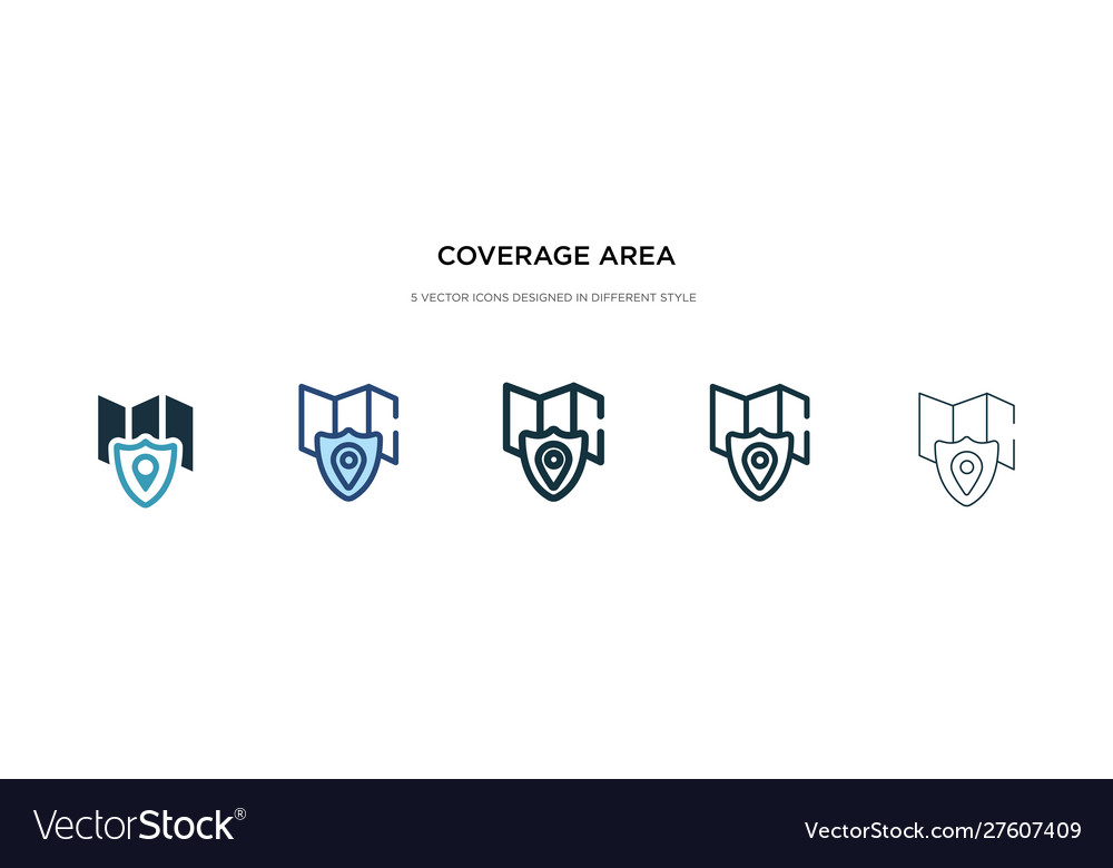 Coverage area icon in different style two vector image Coverage area icon in different style two