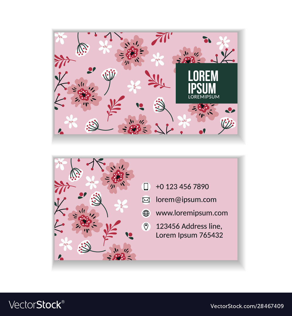 Creative business card template with floral