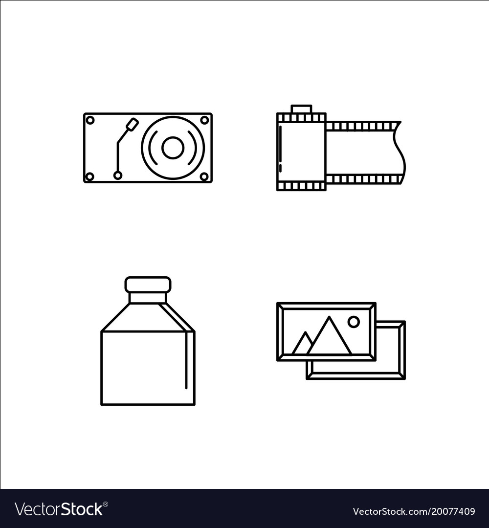 Design and studio simple linear icon setsimple