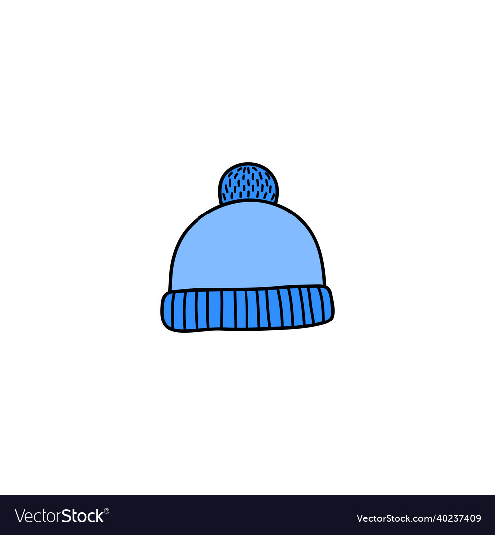 Doodle winter hat with pompon