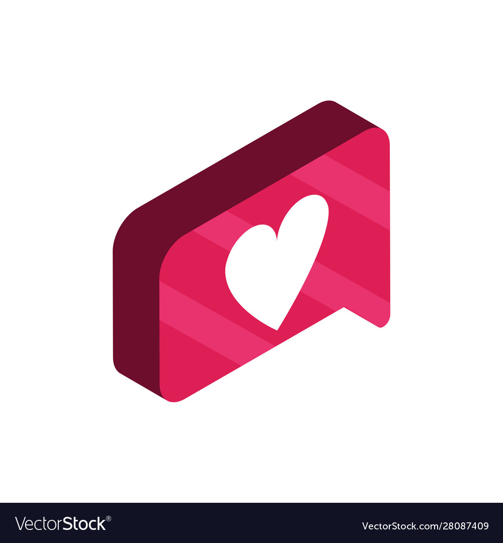 Happy Valentinstag sprechen Blase Liebe isometrische