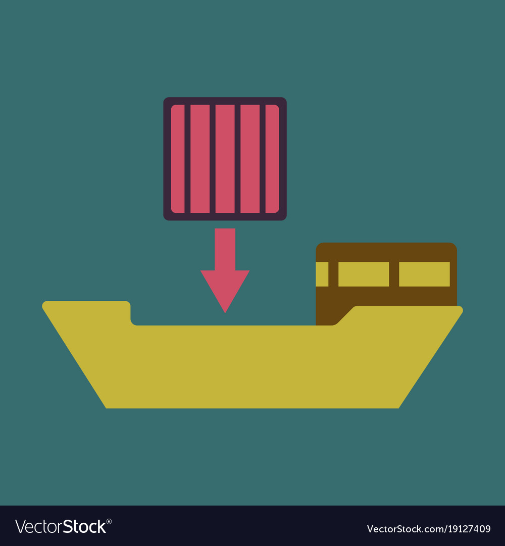 Icon in flat design container loading
