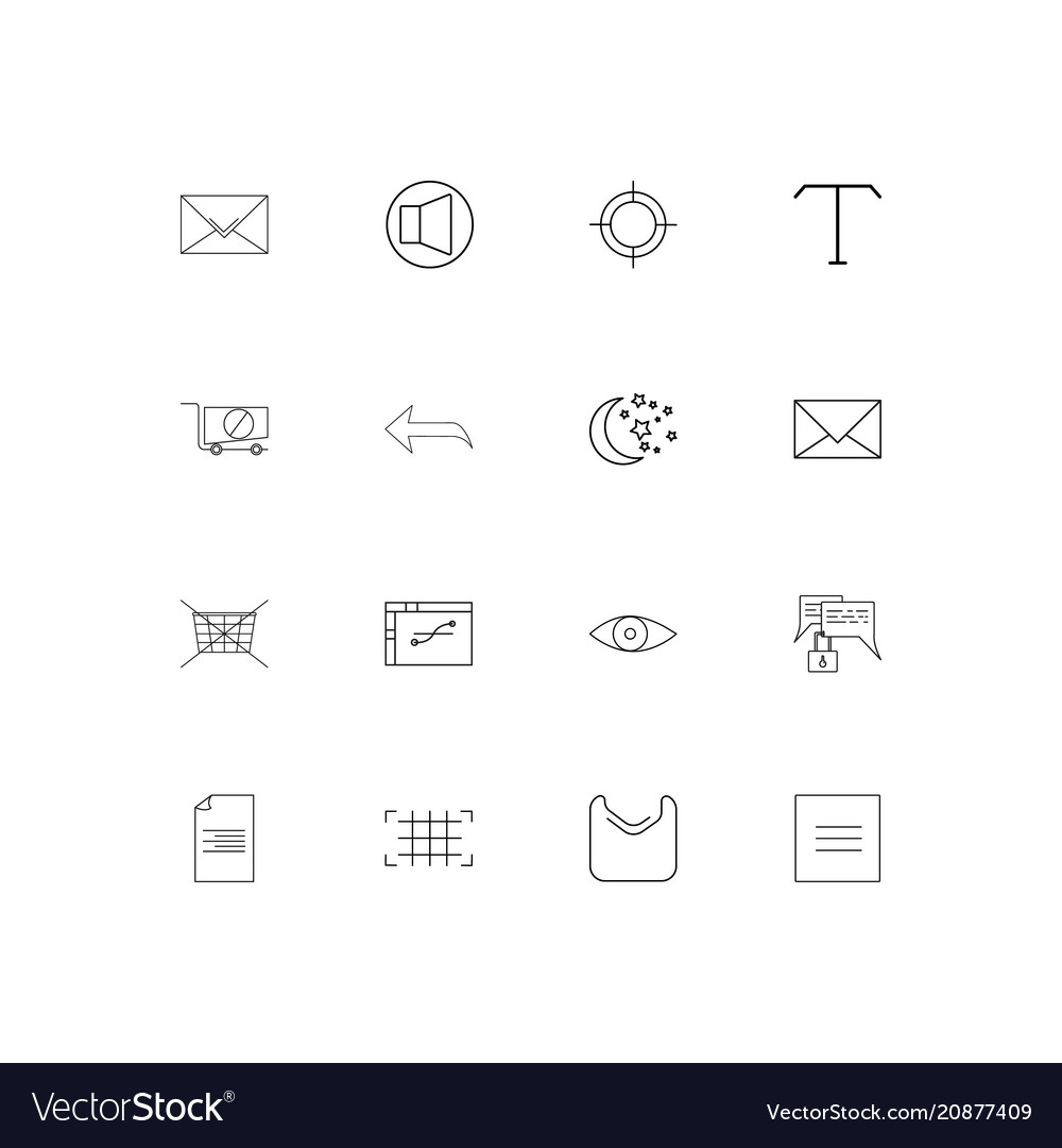 Interface linear thin icons set outlined simple