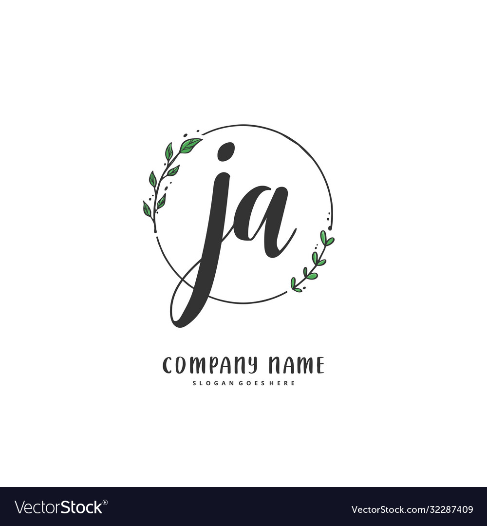 J a ja initial handwriting and signature logo Vector Image J a ja initial handwriting and signature logo