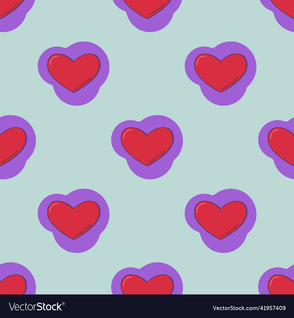 Line art seamless pattern in the form of a red