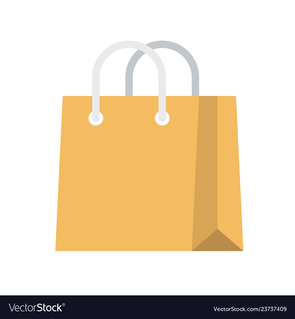 Paper bag flat style icon Royalty Free Vector Image