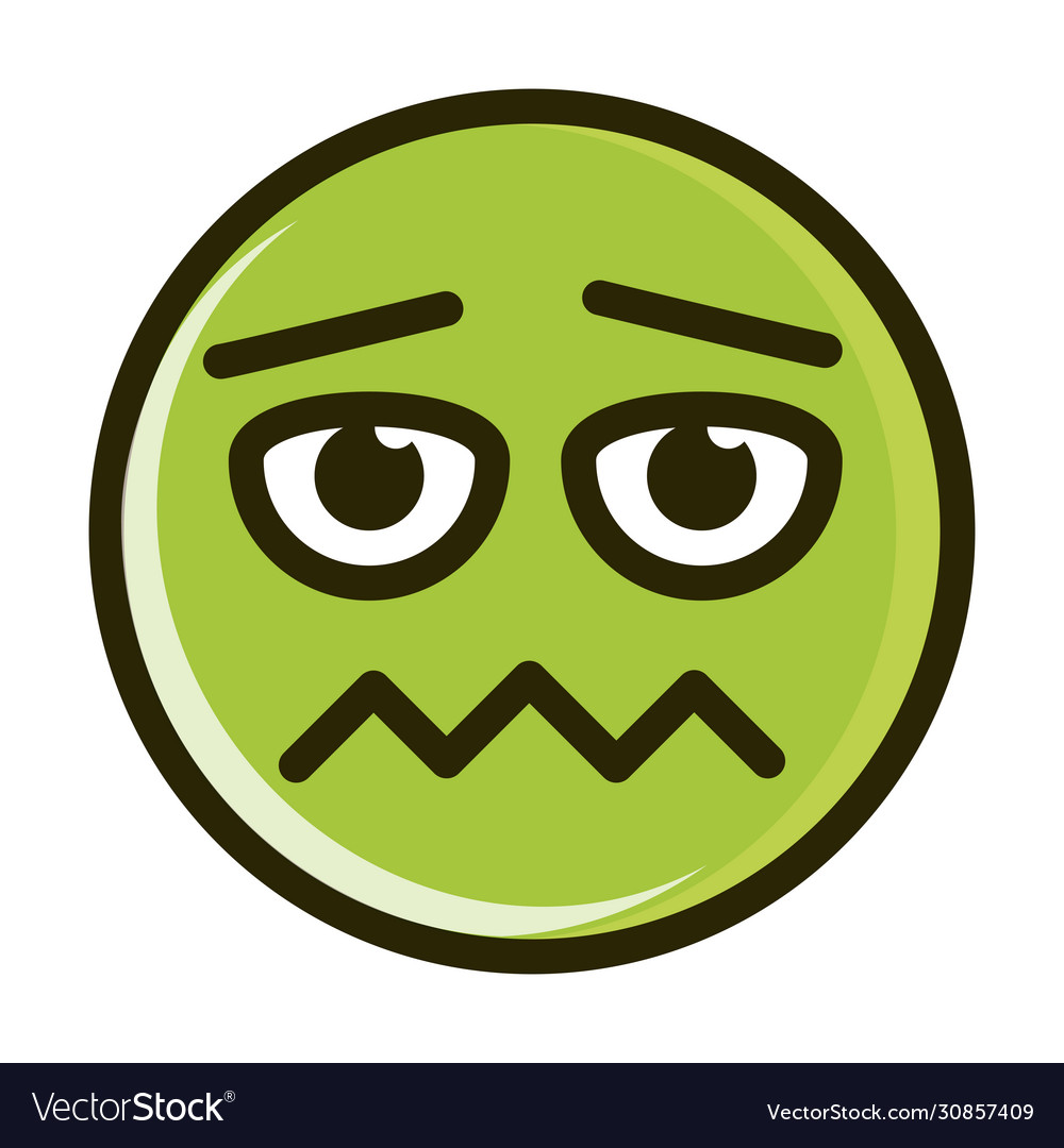 Cartoon face vector icon, frightened funny emoji, scared facial