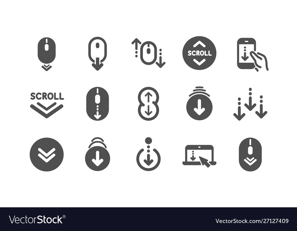 Scroll down icons scrolling mouse landing page