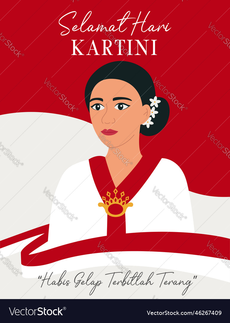 Selamat hari kartini translation happy Royalty Free Vector